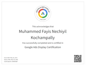 Google Ads Display certificate