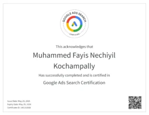 Google Ads Search Certificate