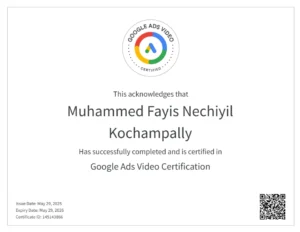 Google Ads Video Certificate