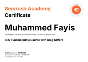 Semrush SEO Fundamentals Certificate